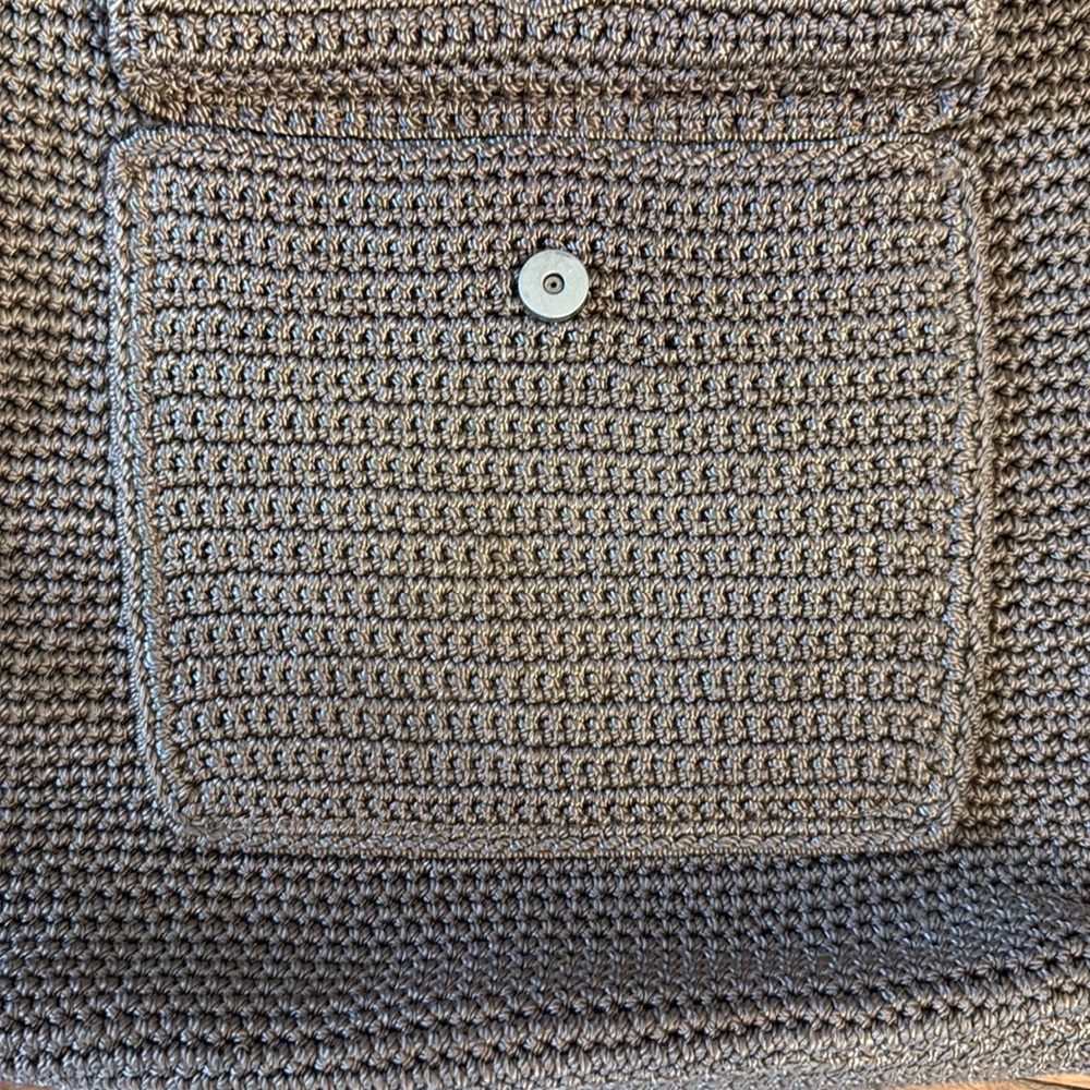 The Sak Crochet Crossbody Bag Tan Boho Woven Shoulder Purse - Picture 2 of 7